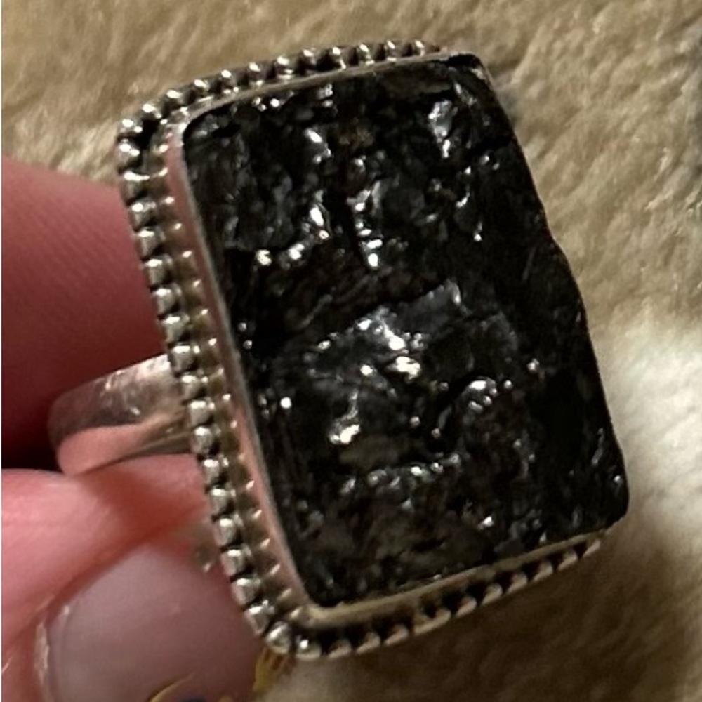 925 sterling silver elite shungite ring size 8